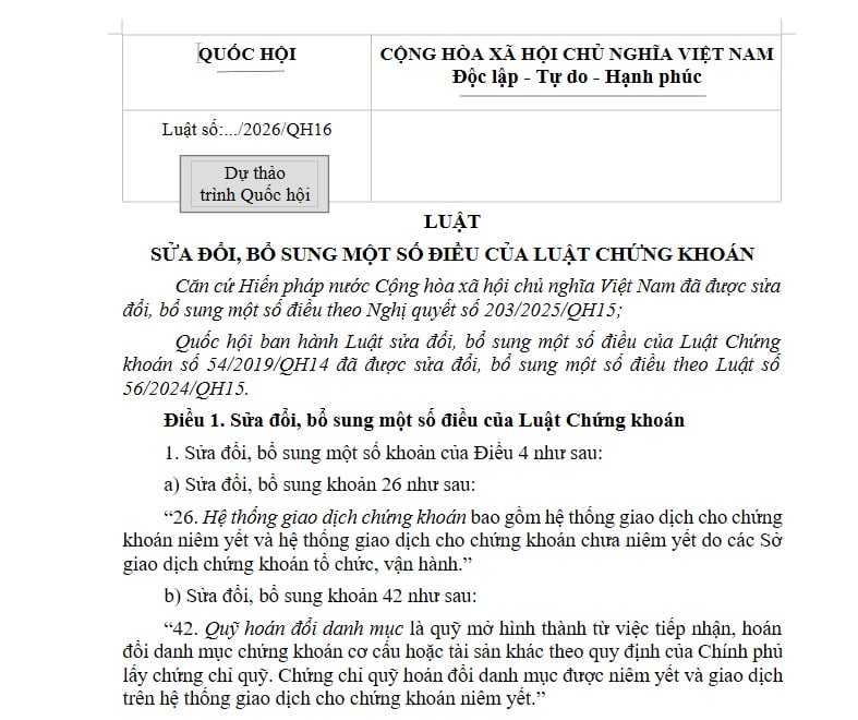 Dự thảo Luật sửa đổi Luật Chứng khoán năm 2026 (dự thảo lần 3) có nội dung gì?