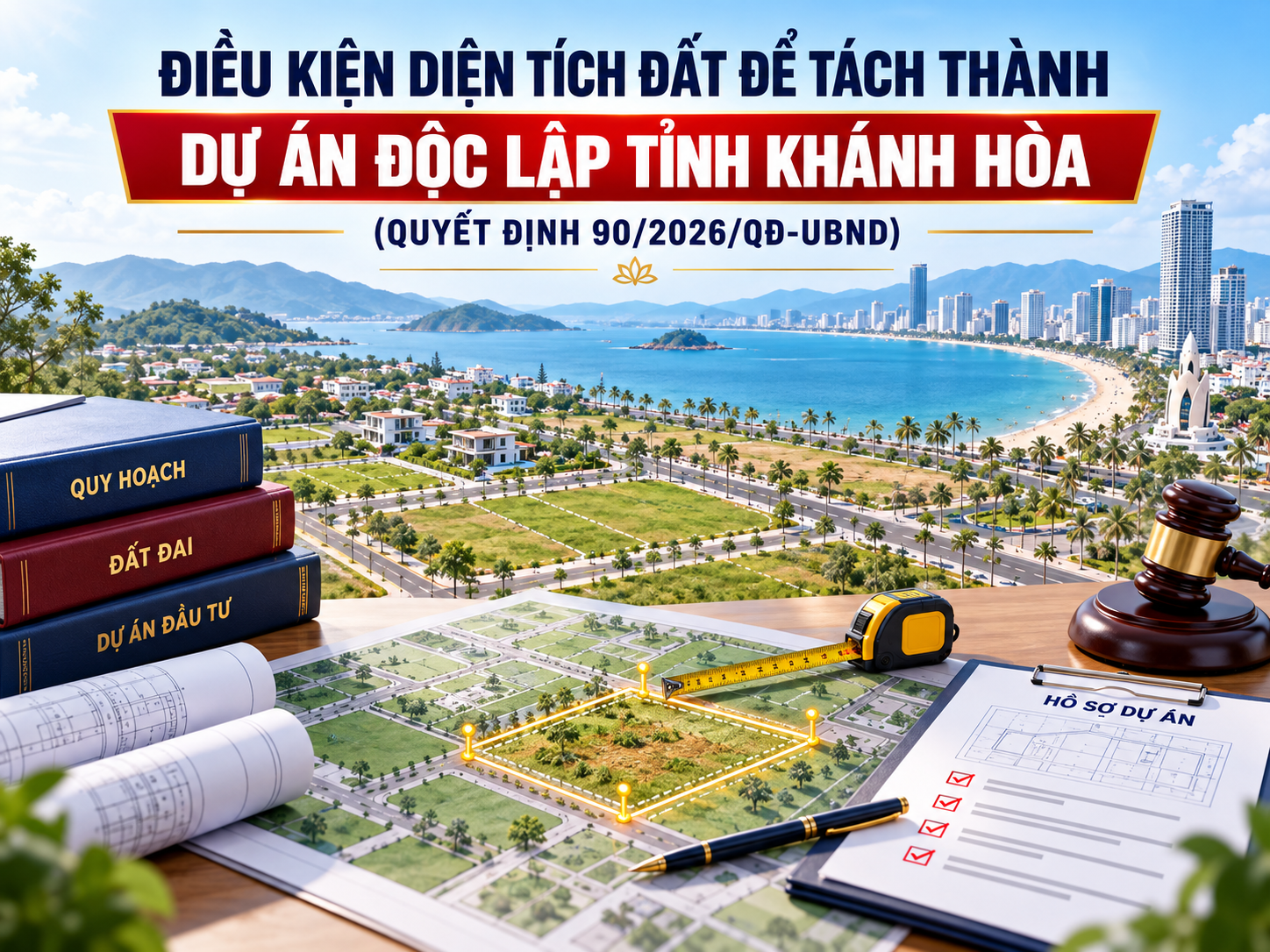 Điều kiện diện tích đất để tách thành dự án độc lập tỉnh Khánh Hòa năm 2026 thế nào?