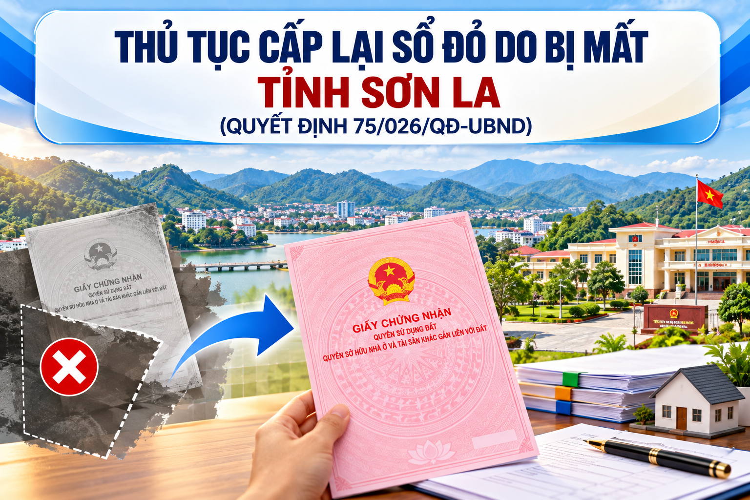 Thủ tục cấp lại Sổ đỏ do bị mất tỉnh tỉnh Sơn La theo Quyết định 75/026/QĐ-UBND như thế nào?