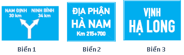 Biển nào chỉ dẫn địa giới hành chính giữa các thành phố, tỉnh, huyện?