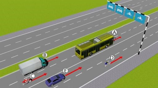 Trong hình dưới, những xe nào vi phạm quy tắc giao thông?