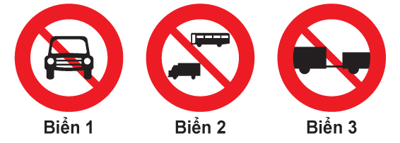 Biển nào cấm các loại xe cơ giới đi vào, trừ xe gắn máy, mô tô hai bánh và các loại xe ưu tiên theo luật định?