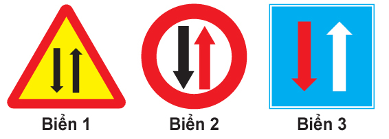 Biển nào báo hiệu phải giảm tốc độ, nhường đường cho xe cơ giới đi ngược chiều qua đường hẹp?