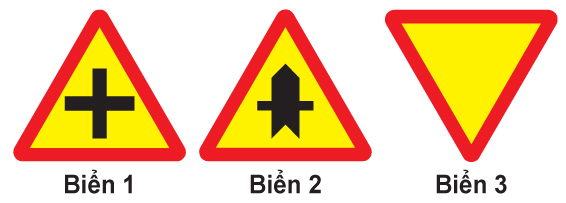 Biển nào báo hiệu “Giao nhau với đường không ưu tiên”?