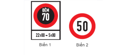 Biển nào là biển “Tốc độ tối đa cho phép về ban đêm”?