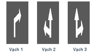 Vạch mũi tên chỉ hướng trên mặt đường nào dưới đây cho phép xe chỉ được đi thẳng và rẽ phải?